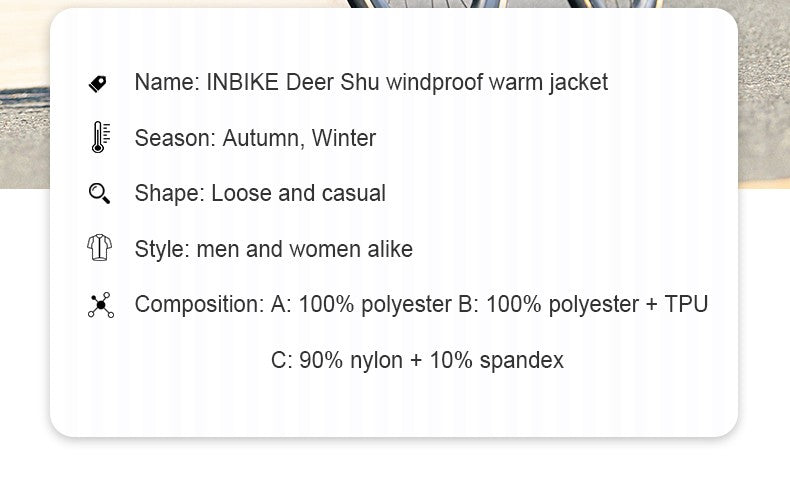 INBIKE Men's Winter Cycling Bike Jackets Windproof Softshell Thermal Bicycle Clothing for Men Warm Fleece Road Bike Windbreaker