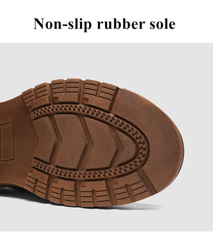 Hot Sale Brown Men's Boots Comfort Outdoor Men Motorcycle Boots Casual Lace-Up Ankle Boots Man Platform Boots botas para hombre