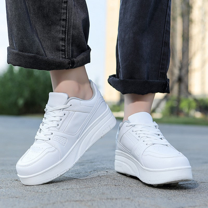 4 Wheel Skate Roller Shoes Foy Boys Casual Outdoor Sports Slide Shrink School Students Pulleys Sneakers Girls Walking Shoes