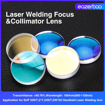 Lente de Colimação e Foco para Laser de Fibra D16 x 5 F60 D20 x 4.5 F150 F200 F400 F600 F800 para Cabeçote de Solda Laser Portátil SUP23T/S