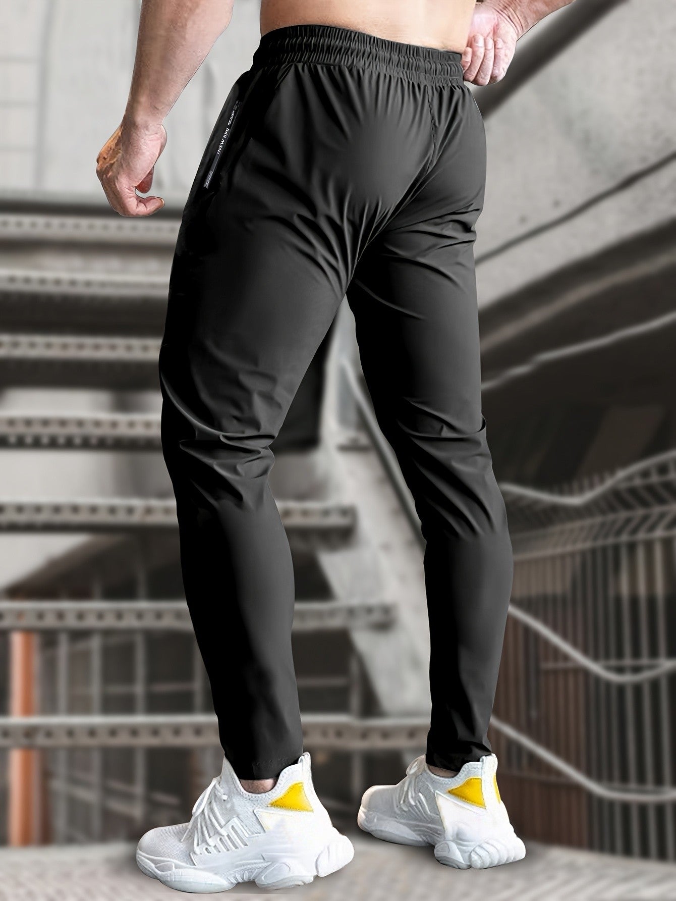Calça Moletom Masculina de Pesca Calça Jogging Masculina de Seda Gelada Altamente Elástica com Bolsos com Zíper Calça Esportiva Respirável Elástica Presente Masculino