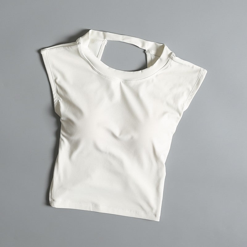 Yoga Suit Sports Top Women with Chest Pad Sexy Short-sleeved T-shirt Running Beauty Back Pilates Training Fitness Clothes Summer