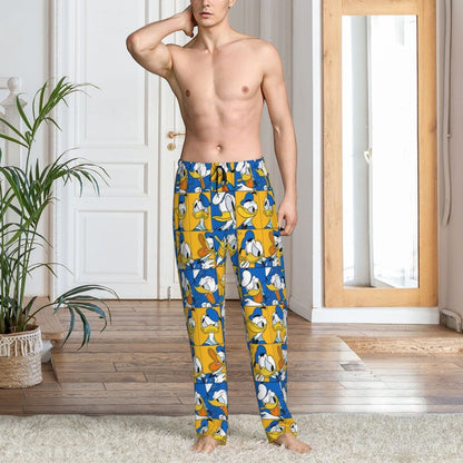 Custom Print Mickey Mouse Donald Duck Pajama Pants Men Sleep Sleepwear Bottoms with Pockets