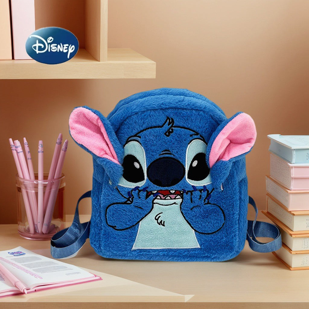 2025 Nova Mochila Infantil Disney Mochila Infantil de Pelúcia Fofa Stitch Cartoon Para Crianças Unissex