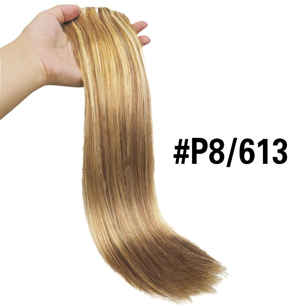 Extensões de Cabelo Tic Tac Cabelo Humano Real cor #4 Castanho Chocolate Extensões de Cabelo Tic Tac 8 peças Cor Preto Natural 26 Polegadas