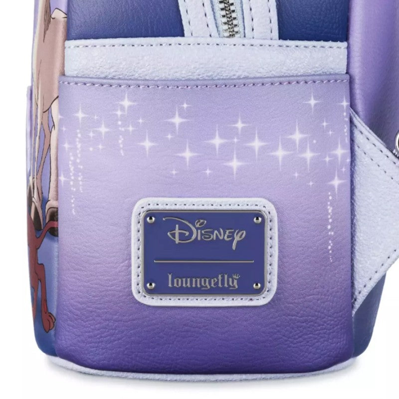 Mochila Loungefly Mini Princessa Gus e Jaq Teacup 70º Aniversário Lenticular Série Cinderela