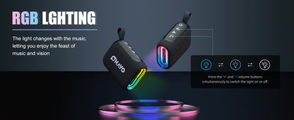 Ohayo S5 Bluetooth Speaker,Ultra Portable, Up to 24H Playtime,IP67 Waterproof and Dustproof,Powerful Sound for Hiking and Biking