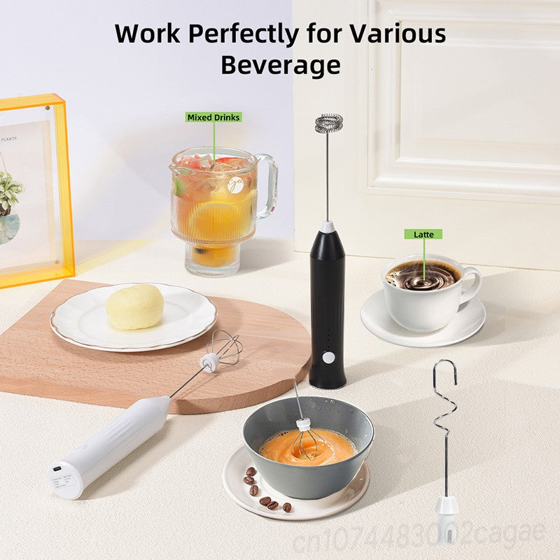 Espumadores de Leite Sem Fio Recarregável USB Elétrico 3 Velocidades Mini Liquidificador Portátil Batedor de Café para Ferramentas de Cozinha