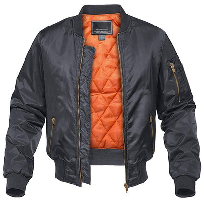 MAGCOMSEN Men's Aviator Jackets Thick Warm Orange Lining Bomber Jackets Fall Winter Casual Windproof Coats