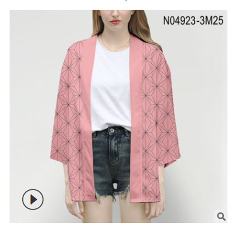 Ghost Slayer Cosplay Cloak Demon Slayer Adult and Children's Cos Set Charcoal Jilang Ni Dou Printed Clothes
