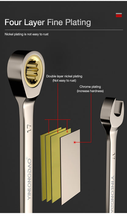 1 Chave Inglesa Chave de Boca Flexível Dourada Chaves de Catraca Torque Chaves Universais para Ferramentas de Reparo Automotivo Ferramenta Manual Métrica