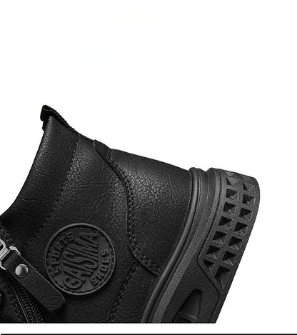 Leather Men Ankle Boots Fashion comfortable Men Sneakers Luxury British style High Top Shoes Men Platform Casual Shoes 2025 New