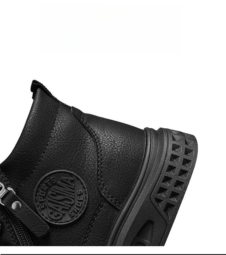 Leather Men Ankle Boots Fashion comfortable Men Sneakers Luxury British style High Top Shoes Men Platform Casual Shoes 2025 New