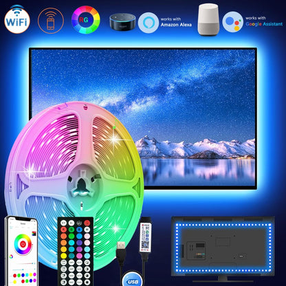 WIFI APP Control USB LED Strip Lights 5m 10m 20m Led Room Light Luces Led Tape for Alexa Home Room Bedroom Decor TV Backlight