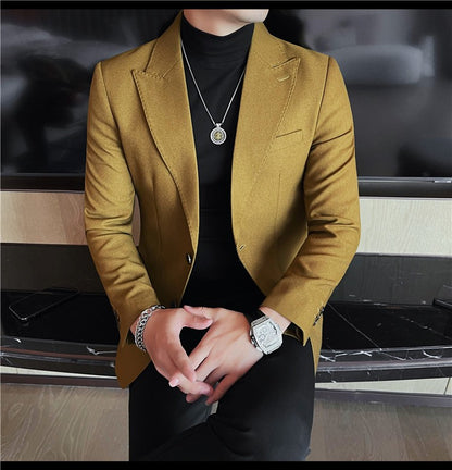 Blazer Jackets Men's Clothing High Quality Autumn Winter Thick Warm Mens Jackets And Coats Business Formal Wear Slim Fit Blazers