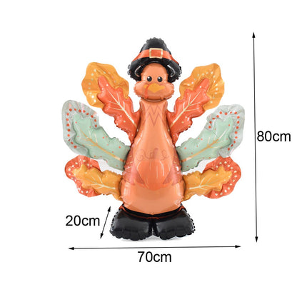 Cartoon Animal Standing Squirrel Balloon Pinecone Shaped Aluminum Film Balloon Forest Theme Baby Shower Birthday Party Decor