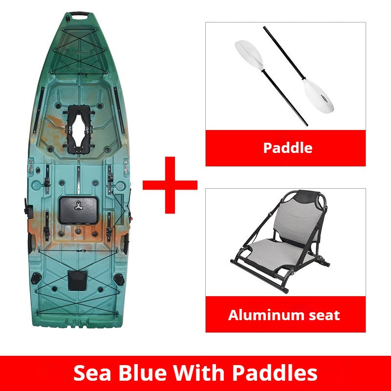 Caiaque Modular de 2 Lugares, Canoa HDPE Elétrica/a Pedal com Assentos de Alumínio, Barco de Pesca Portátil para Recreação em Lagos e no Mar