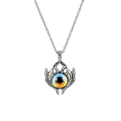 Colar com Pingente de Olho do Diabo em Formato de Pentagrama para Homens e Mulheres Joias Modernas Punk Retrô de Metal Não Ajustável de Gola Presentes