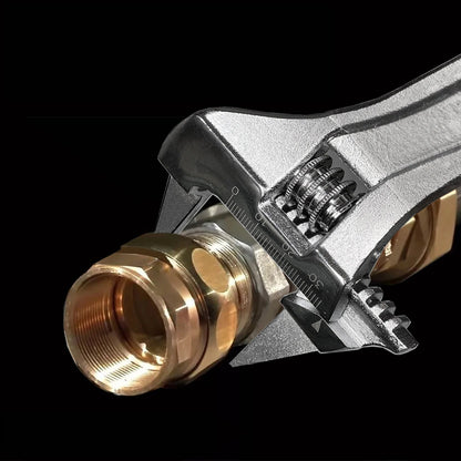 Chave Ajustável Ultrafina com Abertura Larga, Cabo Curto, Mini Chave de Macaco, Escala a Laser, Chave Revestida de Borracha para Ferramenta de Banheiro