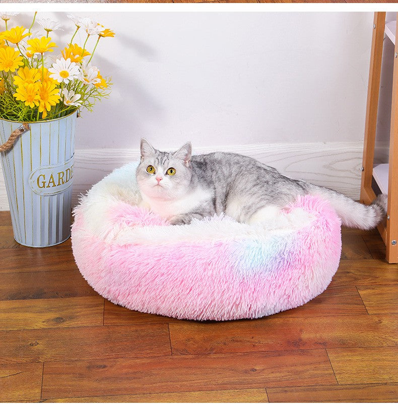 Cama Redonda para Cães, Quente de Inverno, Cama de Gato de Pelúcia, Cesto para Cães Lavável, Cama de Estimação para Cães de Pequeno, Médio e Grande Porte, Sofá para Gatos