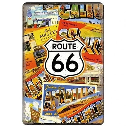 A retro Route 66 neon aluminum sign interesting Route 66 aluminum poster bar decoration restaurant decoration street decoration