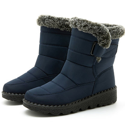 Women's Boots 2025 Trend Snow Boots With Fur Winter Shoes Woman Low Heels Footwear Winter Boots Women Combat Middle Botas Mujer