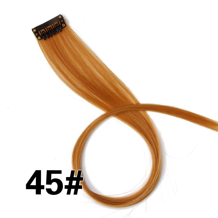Apliques Sintéticos Presilha de Uma Peça Extensões de Cabelo Arco-Íris Cabelo Sintético Liso Peças de Cabelo de 45cm Longo Ombré Rosa Roxo Vermelho Azul