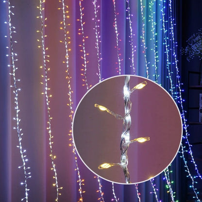 2.5M 232LED Fairy Lights String with Flat Cables Flowing Strobe Copper Wire Lights Festival Outdoor Waterproof Decorative Lights