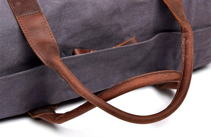 WaterProof Waxed Canvas Leather Men Travel Bag Hand Luggage Bag Carry On Large tote Vintage Men Duffle Weekend Bag big Overnight