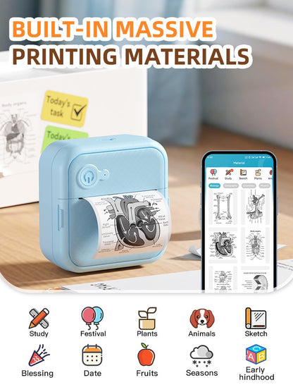 DOLEWA D8 Portable Mini Printers Wireless Bluetooth Inkless Sticker Maker Printer Tag Price Machine for Office School Kitchen