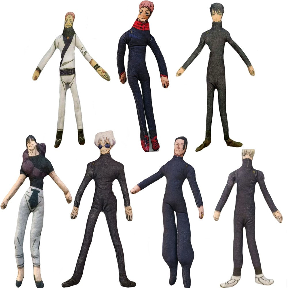 Anime Gojo Satoru Itadori Yuji Cosplay Keychain Plush Cotton Doll Slender Twistable Shape Room Abstract Decoration