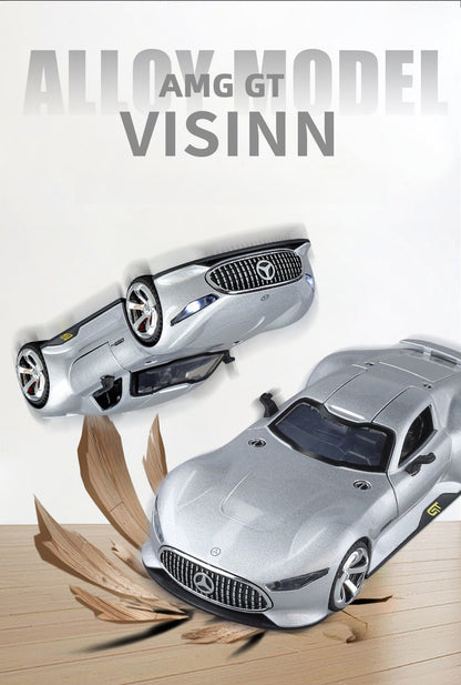 1:32 GT Car Diecast Metal Alloy Model Car Sound and Light Hobbies High Simulation Collections Ornaments Boyfriend