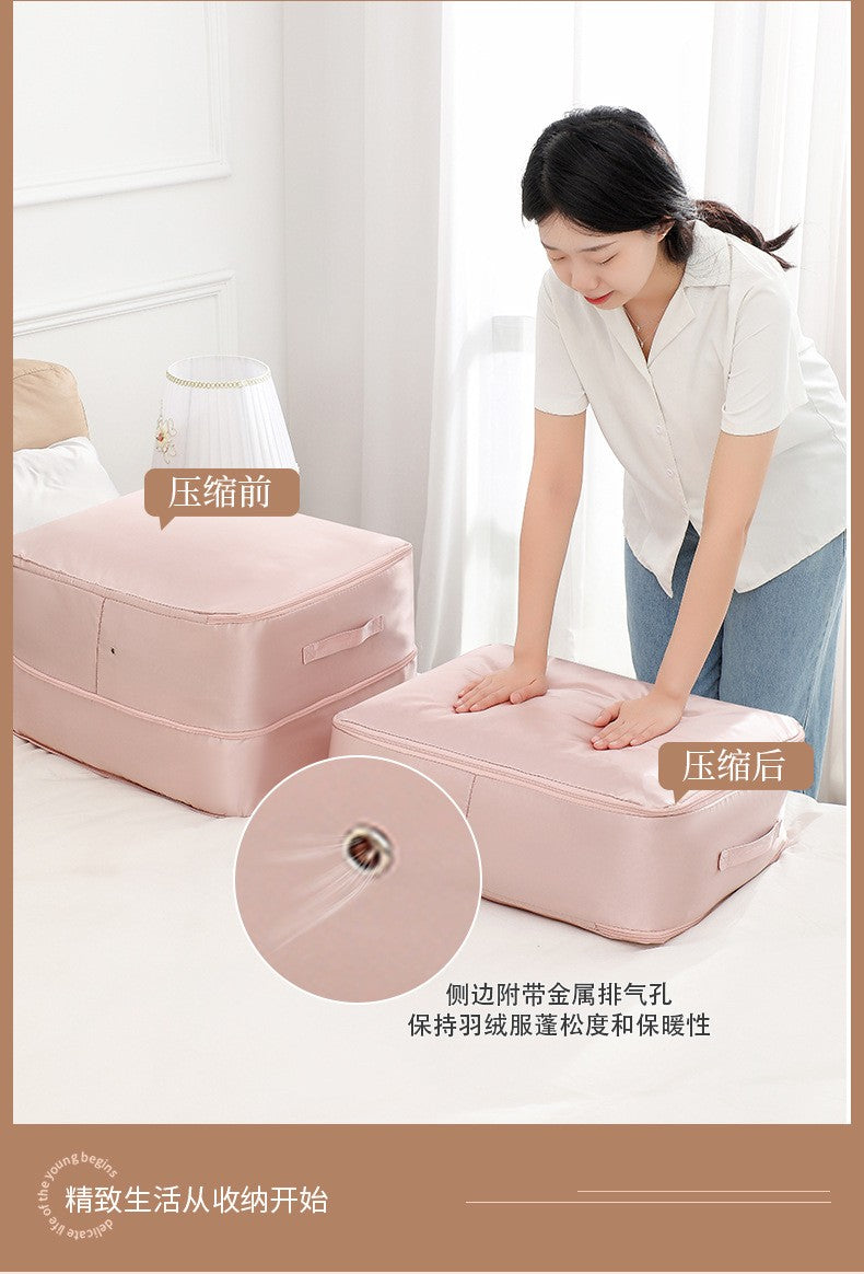 Large Compression Bag Quilt Clothes Closet Cabinet Organizer Storagepouch Ultra Space Saving Self Compression Organizer