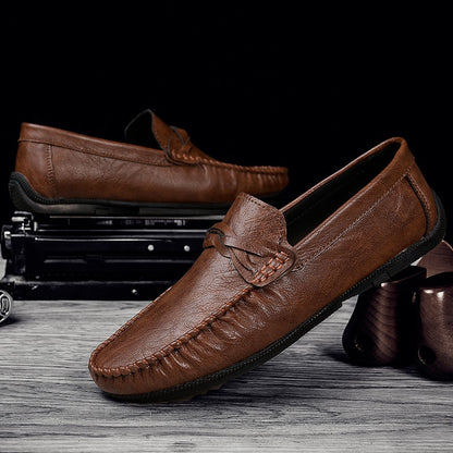High Quality Leather Men Casual Shoes Comfortable Light Men Loafers Formal Men Dress Shoes Breathable Slip on Men Driving Shoes