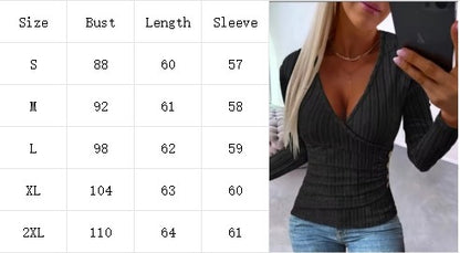 Spring Autumn Lady Button Knit Top Women Solid Color V-Neck Long Sleeve T-Shirt Sexy Top Clothes
