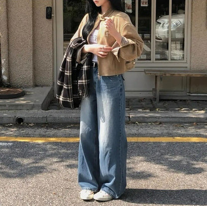 Retro American Coffee Brown Copper Zipper Button Short Jacket 2025 Autumn Trendy PU Leather Jacket Versatile for Dynamic Women