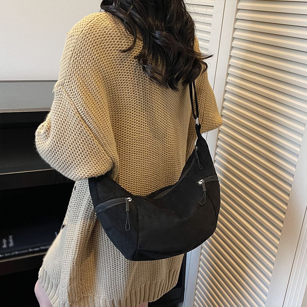 Imitation Suede Bag, New Crossbody Bag, Women's Bag, High-End Feel, Shoulder Bag, Large Capacity Commuting Dumpling Bag