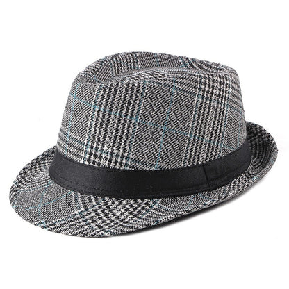 Chapéu de Lã para Casamento Primavera Verão para Homens de Meia-Idade, Casal, Moda Outono Inverno, Festa Xadrez, Design de Luxo, Chapéu Jazz Fedora para Mulheres