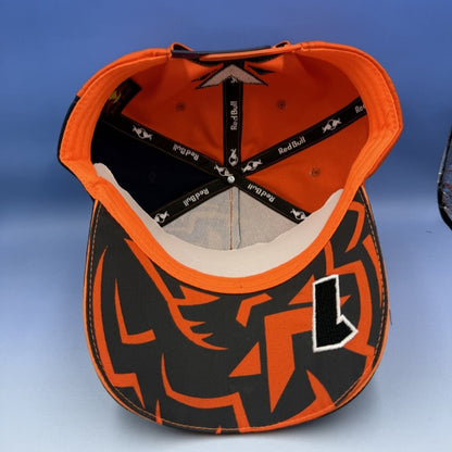 Verstappen Red Bull racing cap with orange curved brim RedBull baseball cap for summer shade breathable and adjustable sun hat