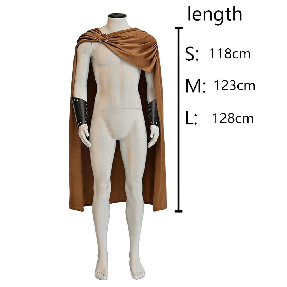 Roman Knight Spartan Cosplay Cloak Wristguard Costume Outfits Halloween Disguise Black Red Brown Cape Clothes Carnival Party