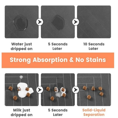 VIKAMA Black And White Simple Pet Mat, Pet Bowl Pad, Cat And Dog Feeding Pad, Strong Absorbent, Scratch-Resistant Home Decor