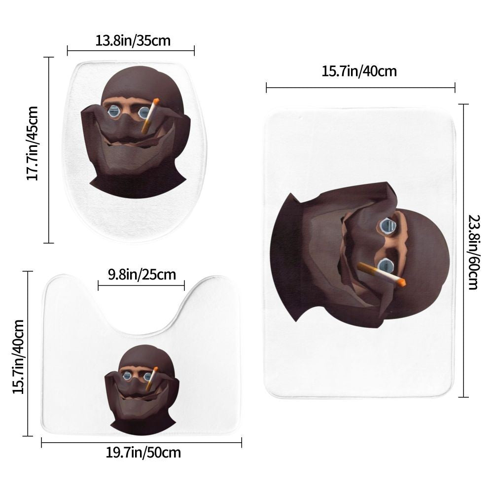 Team Fortress 2 TF2 3 Pcs Bath Mat Bathroom Set Toilet Lid Cover Home Decor Non-Slip Carpet Floor Rug