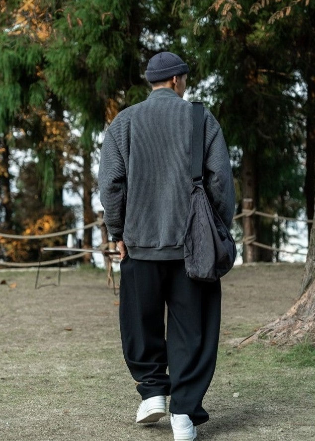 Oversize 300lb Men's Spring Fashion Baseball Jacket Vintage Loose Fit Pilot Coat Outerwear