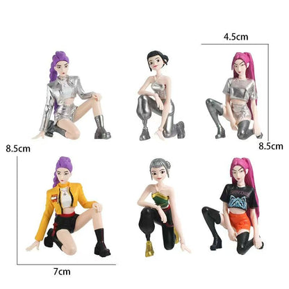 Conjunto de Bonecos Colecionáveis Kpop Demon Hunters Huntrix - Rumi Mira Zoey Sussy Tigre Derp Brinquedos Temáticos KPop para Fãs
