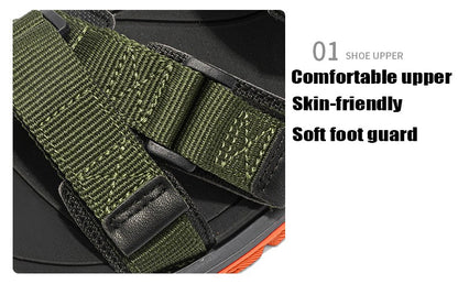 Flat Sandals Summer Mens Breathable Holidays Beach Shoes Open-Toe Outdoor Casual Travel Hiking Sandials