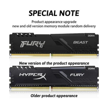 HyperX Fury 8GB 16GB 32GB DDR4 3600MHz 3200MHz 2666MHz 2400MHz 2133MHz DRAM CL18 CL16 1.35V DIMM 288pin