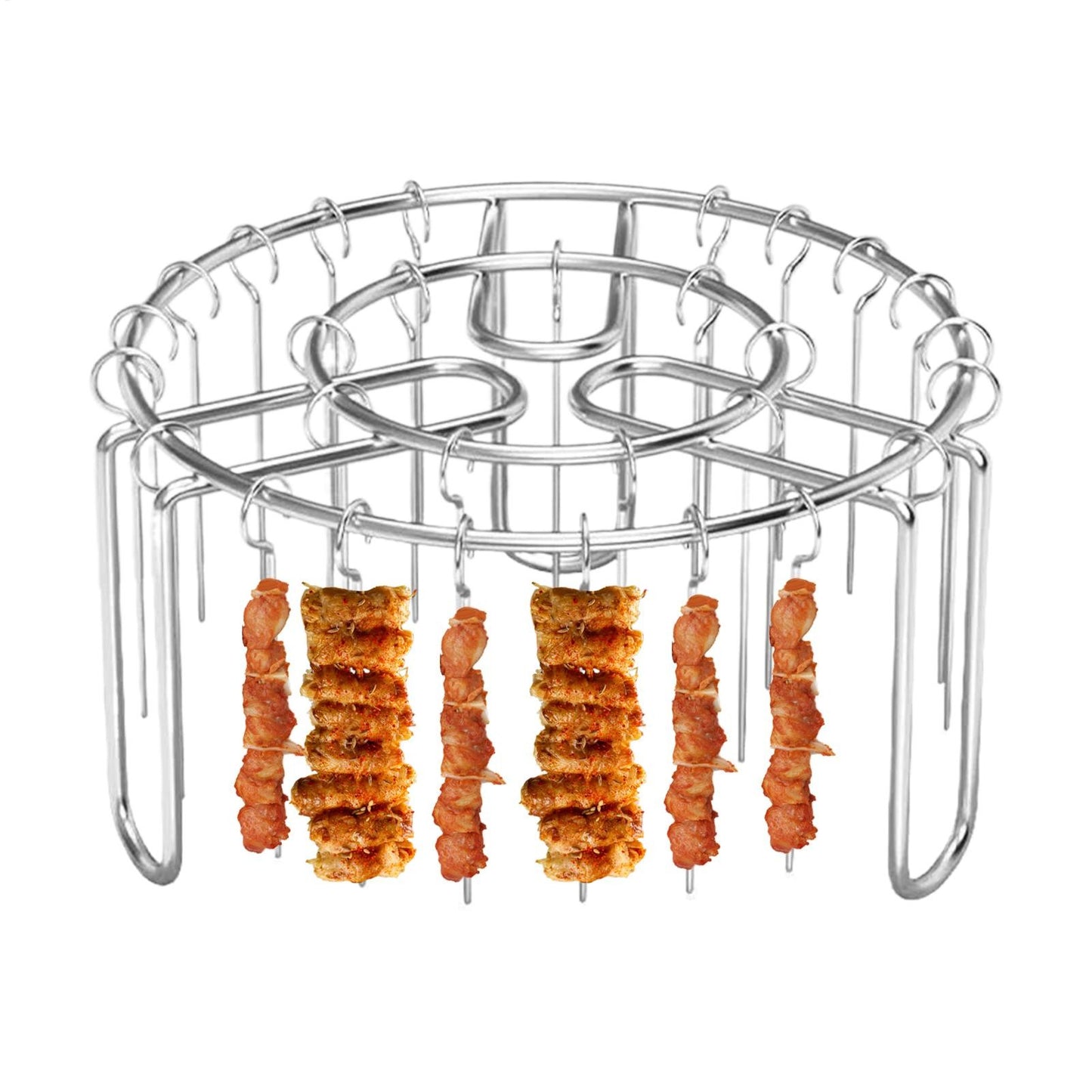 Air Fryer Grill Rack Stainless Steel Hanging Grill Skewers Non-Stick home Barbecue Kebabs Rack For Vegetable Fish Meat Shrimp