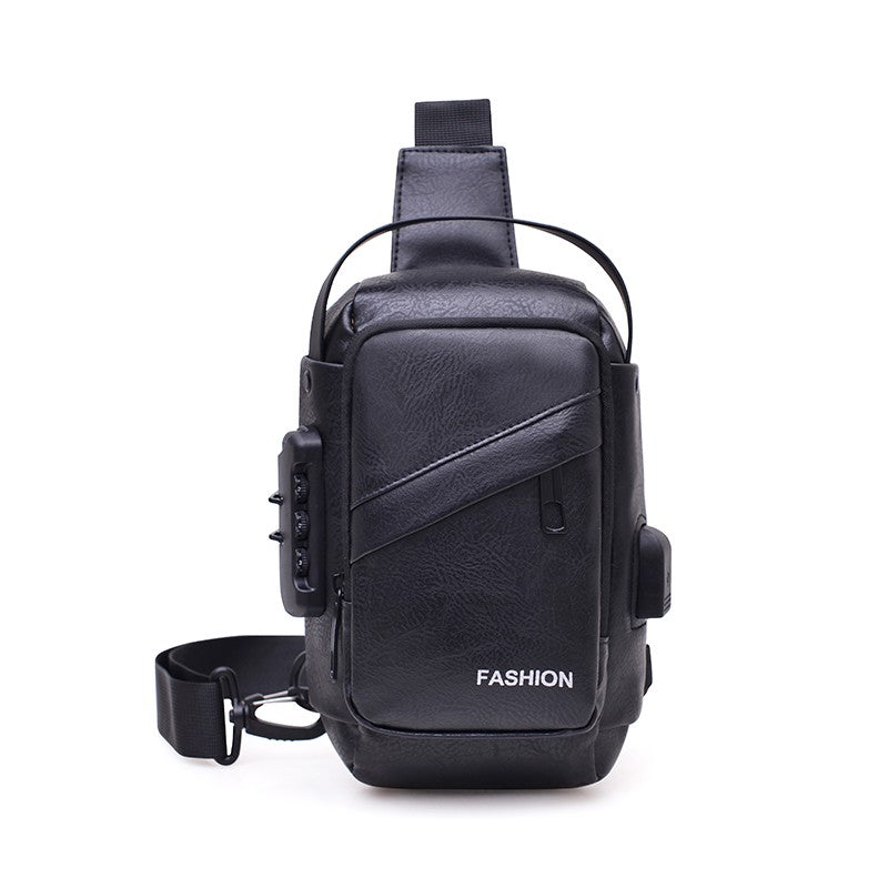 Men's Anti-Theft Crossbody Bag USB Charging Port Travel Chest Bag Waterproof Shoulder Messenger Bag for Outdoor Sports