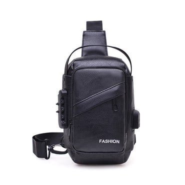 Men's Anti-Theft Crossbody Bag USB Charging Port Travel Chest Bag Waterproof Shoulder Messenger Bag for Outdoor Sports