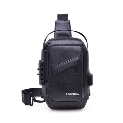 Men's Anti-Theft Crossbody Bag USB Charging Port Travel Chest Bag Waterproof Shoulder Messenger Bag for Outdoor Sports